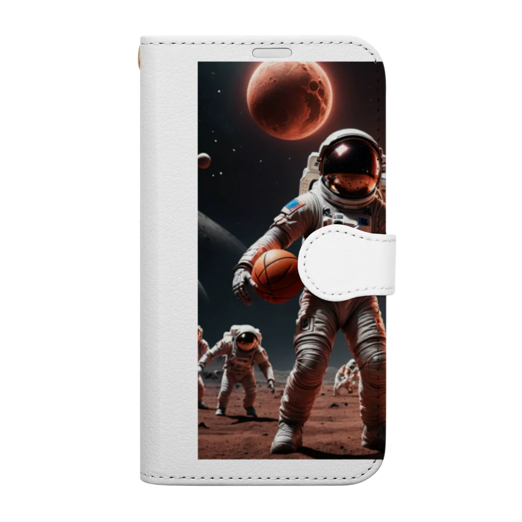 SwishStyle のバスケ宇宙時代 Book-Style Smartphone Case