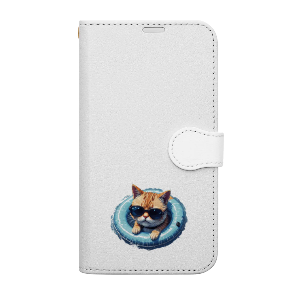 メロンパン猫のぷかぷか猫 Book-Style Smartphone Case