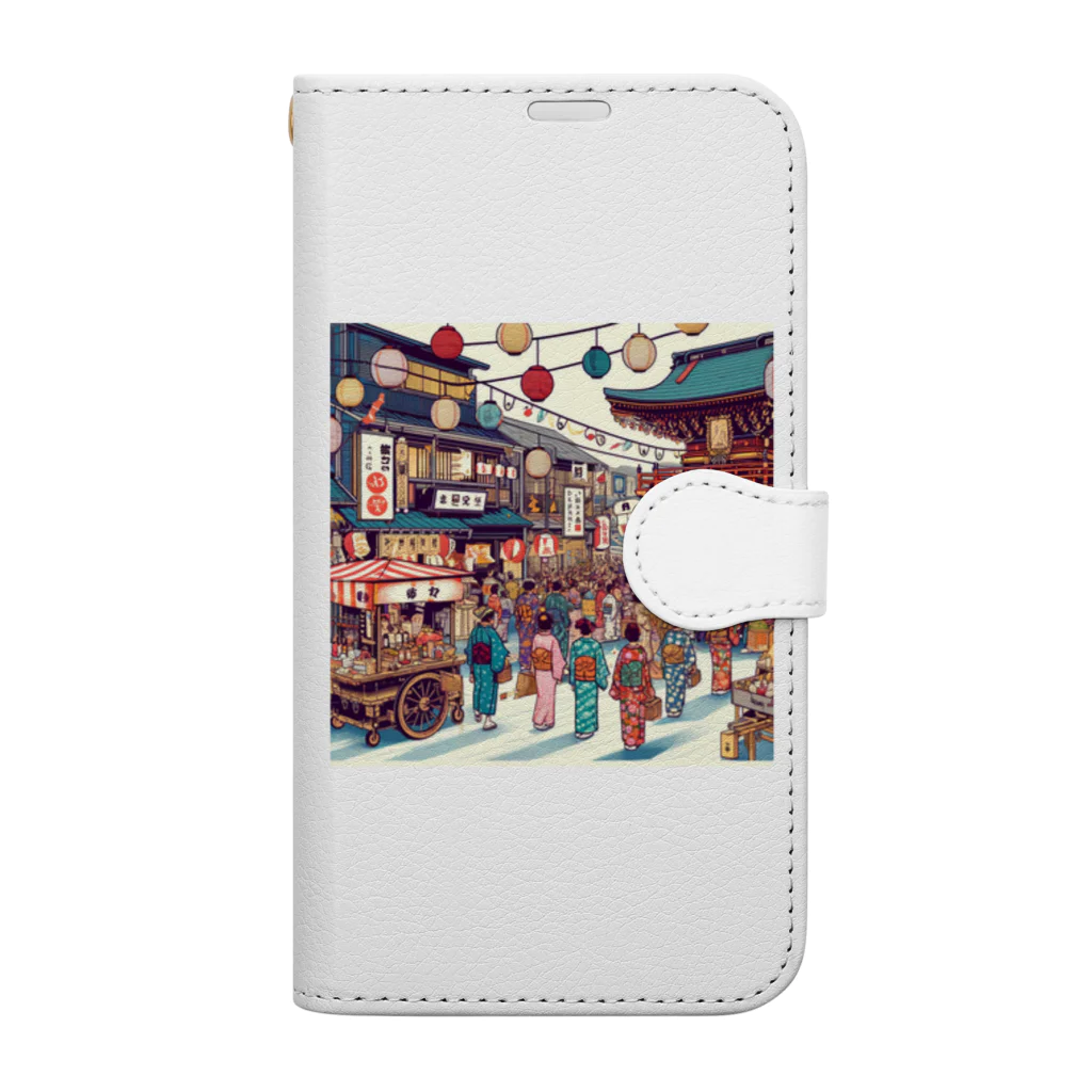 riskyrikuの日本の祭り Book-Style Smartphone Case