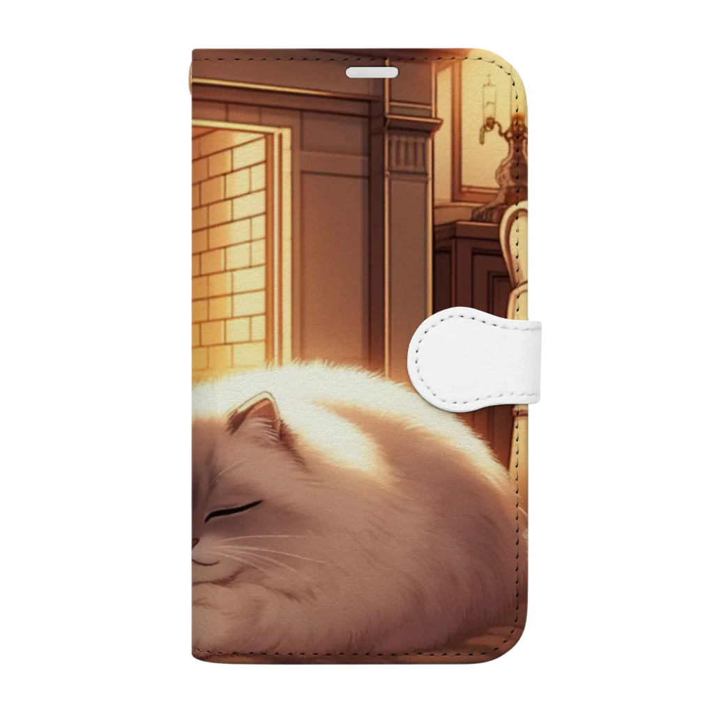 statham2865の暖炉猫 Book-Style Smartphone Case