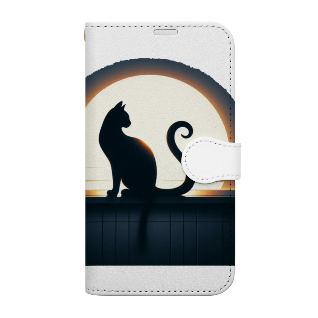 万事屋の猫のシルエットが美しい Book-Style Smartphone Case