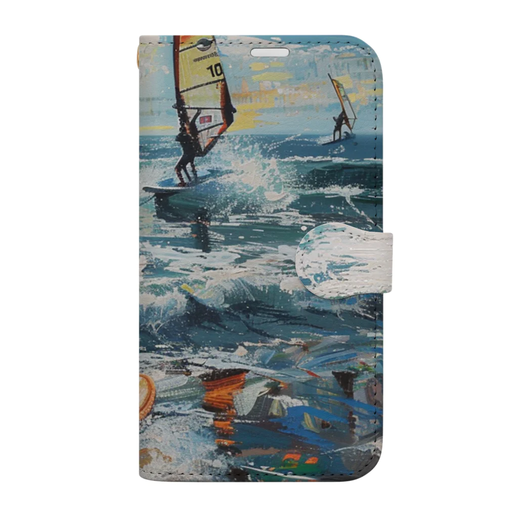 AQUAMETAVERSEのsupとwindsurfingレース　エンジェル717 2065 Book-Style Smartphone Case