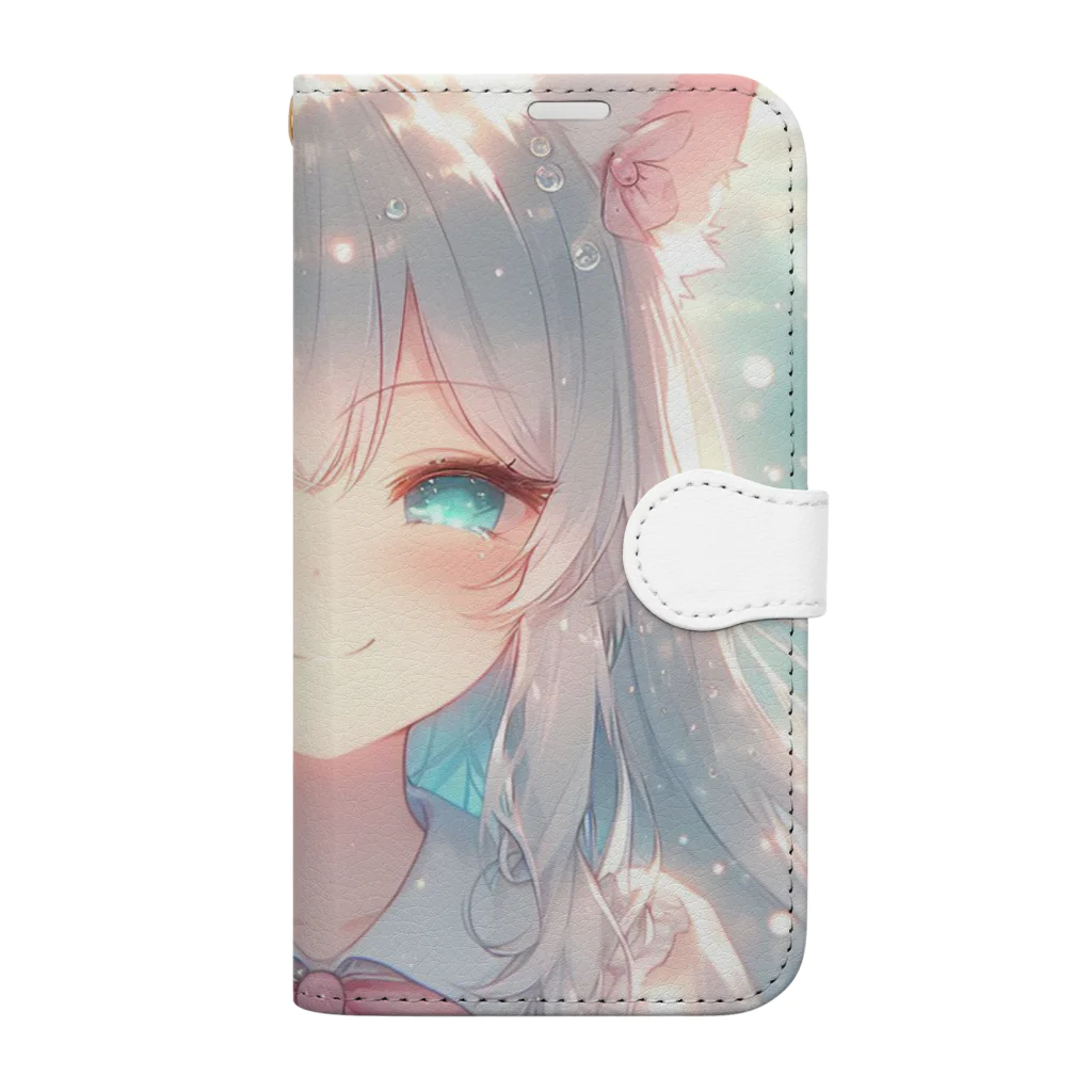 ゆう➰にゃき♥️の白猫さん Book-Style Smartphone Case