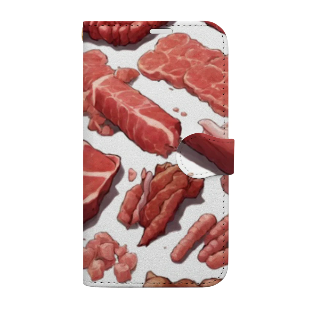 Haluuushopのmeats of meats Book-Style Smartphone Case