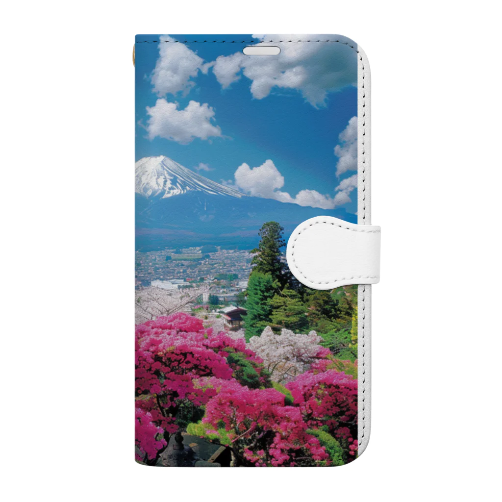 AQUAMETAVERSEの絶景な富士山ツツジ満開な季節 アメジスト2846 Book-Style Smartphone Case