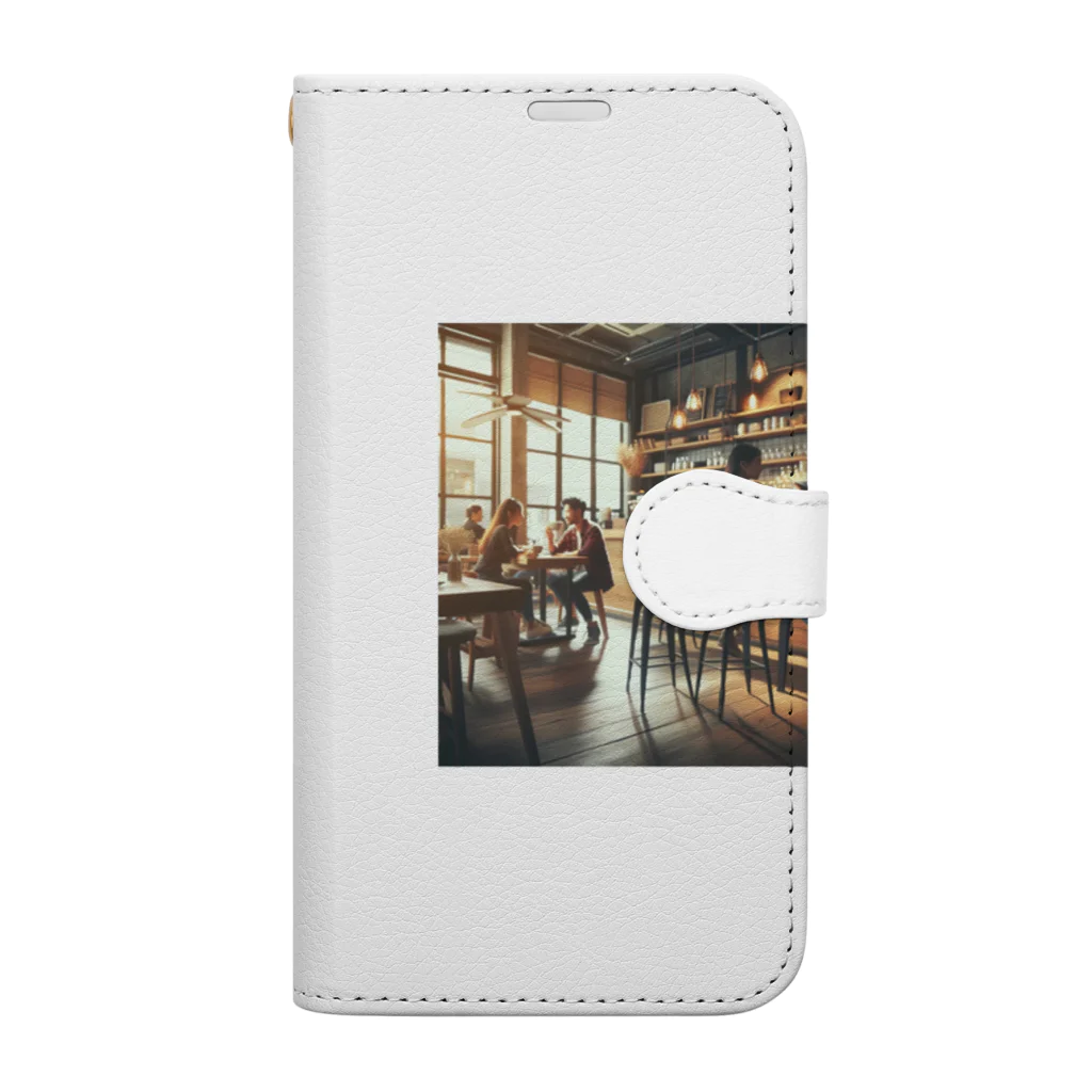 U hopeのカフェの何気ないワンショット Book-Style Smartphone Case