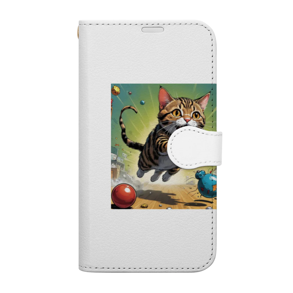 yuki_tukuruの駆け出す猫 Book-Style Smartphone Case