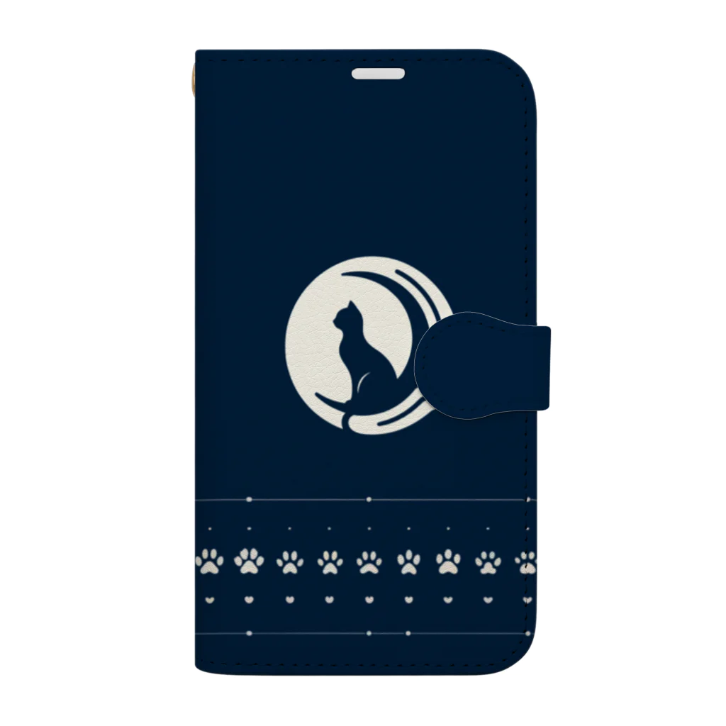 Aidea worksのMoon Cat silhouette Book-Style Smartphone Case