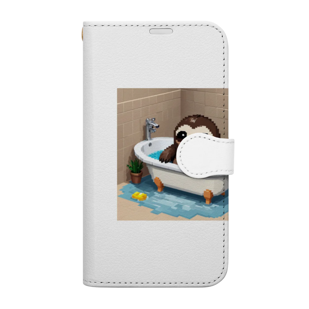 hinata__hinataのお風呂に入っているナマケモノ Book-Style Smartphone Case
