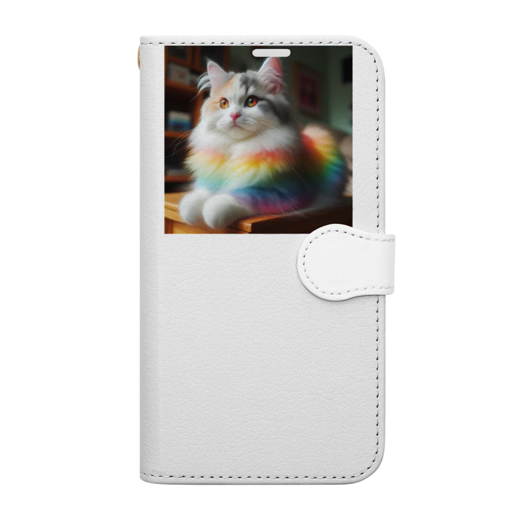 Creation CATの虹色CAT Book-Style Smartphone Case