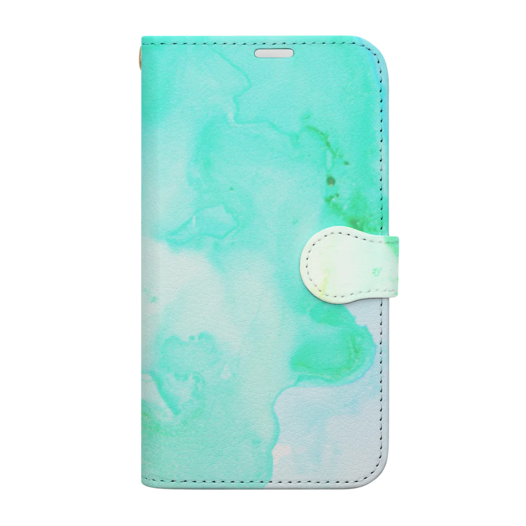 enocatの綺麗な水彩カラー　EMERALD GREEN Book-Style Smartphone Case