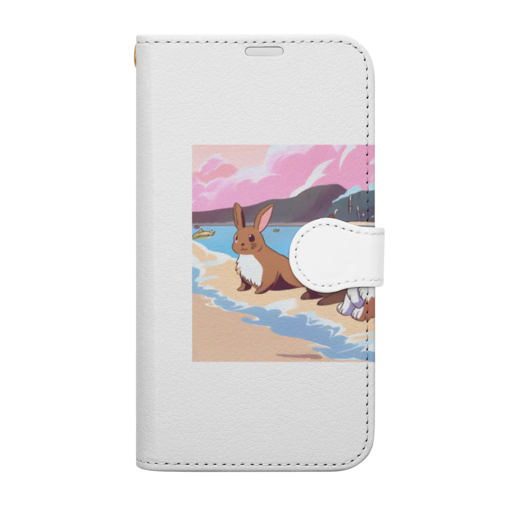 Chama's shopのビーチアニマル Book-Style Smartphone Case