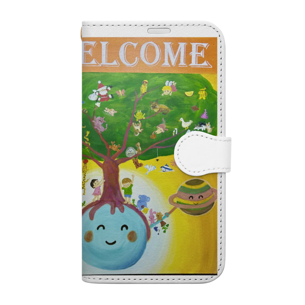 yoko-art-121のwelcome 手帳型スマホケース