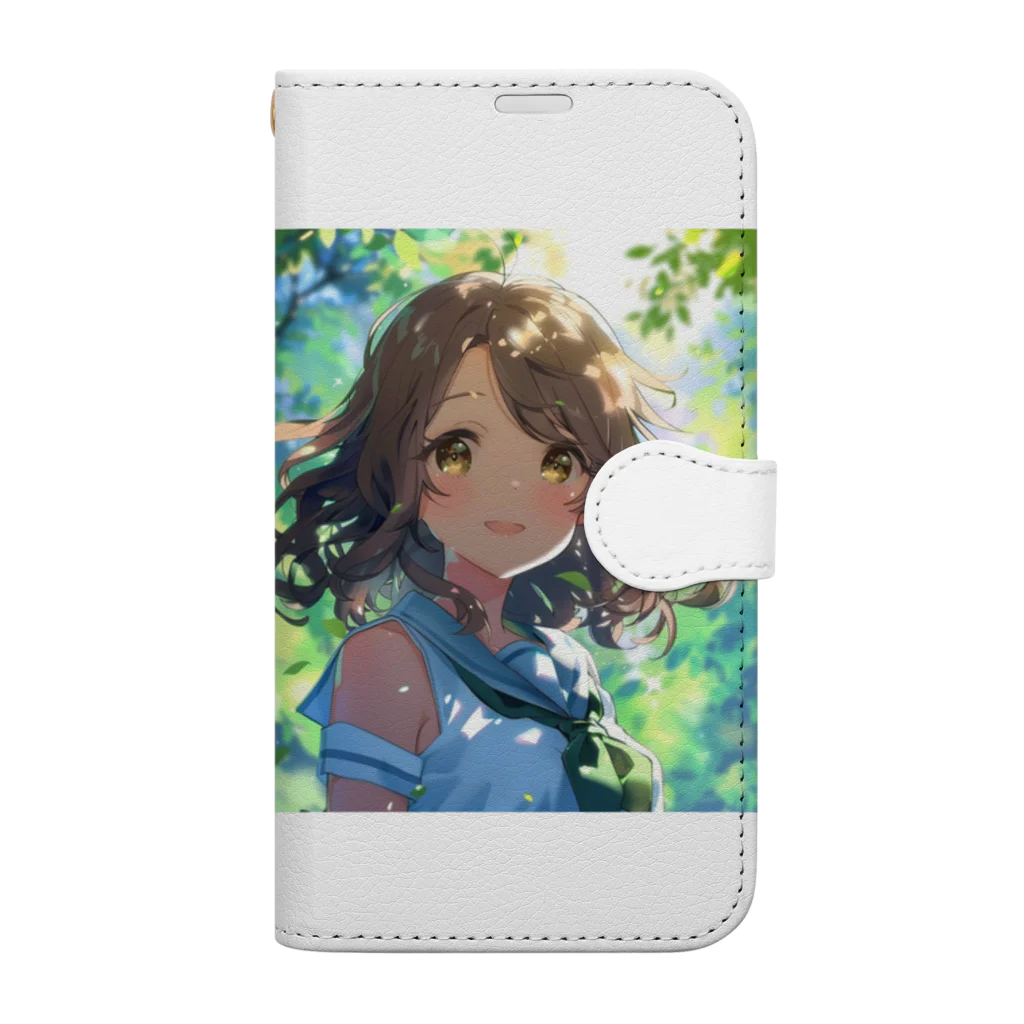 AQUAMETAVERSEのセーラー服の可愛い女の子　Tomoe bb 2712 手帳型スマホケース