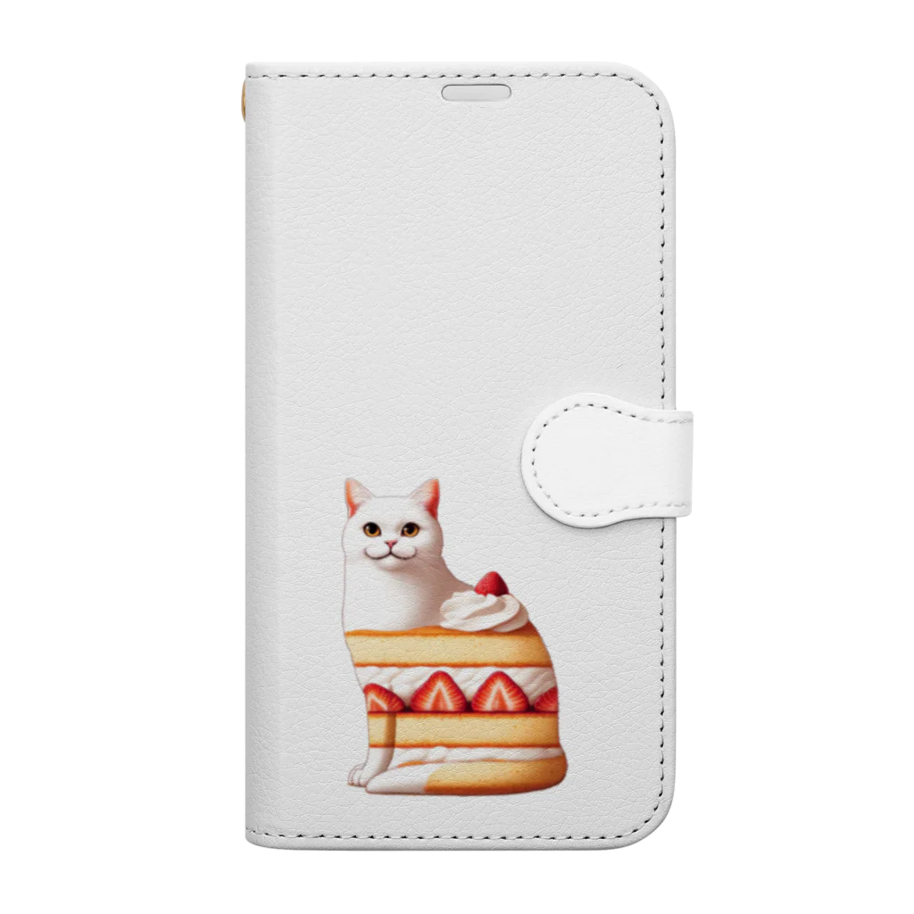 KAYAZoooのショートケーキ猫ちゃん Book-Style Smartphone Case