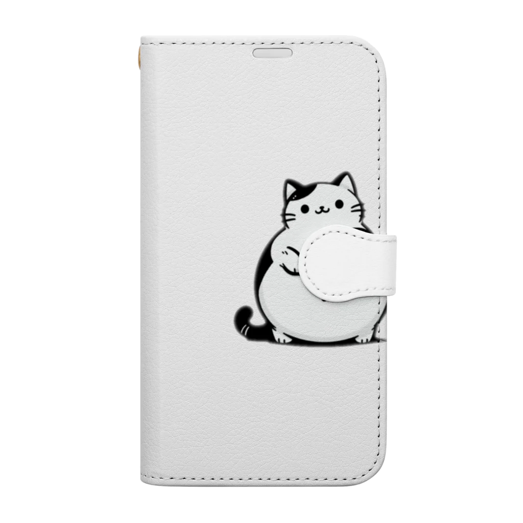 ゆるねこshopのお腹のでてる猫2 手帳型スマホケース