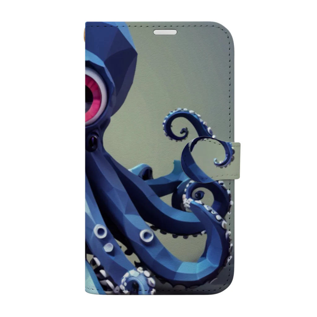 asuto_20のローポリ風タコ Book-Style Smartphone Case