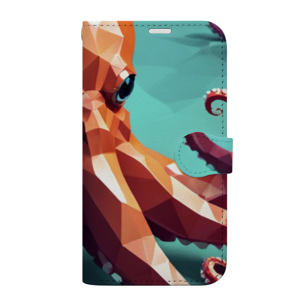 asuto_20のローポリ風タコ Book-Style Smartphone Case