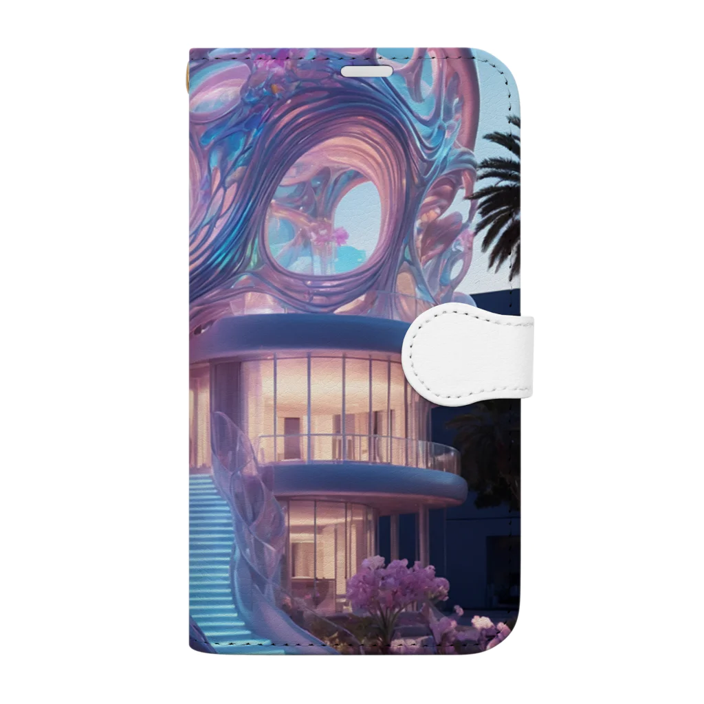 AQUAMETAVERSEの幻想的なお家アメジスト2846 Book-Style Smartphone Case