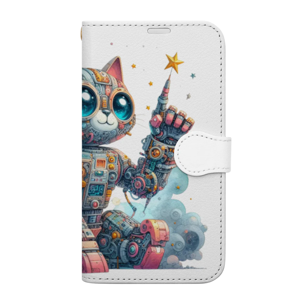 CYBER ARTのメカにゃ Book-Style Smartphone Case
