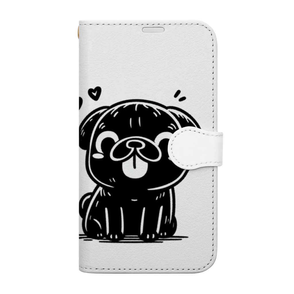 ブヒーズのtwin pug Book-Style Smartphone Case