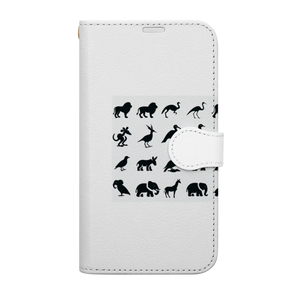 minaminokahoの可愛い動物たちの影 Book-Style Smartphone Case