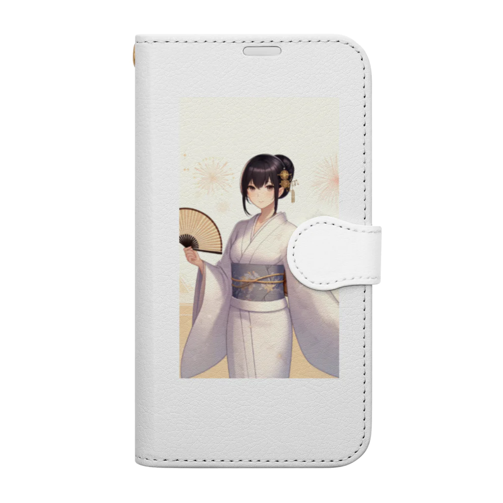 和の浴衣の彼女 Book-Style Smartphone Case