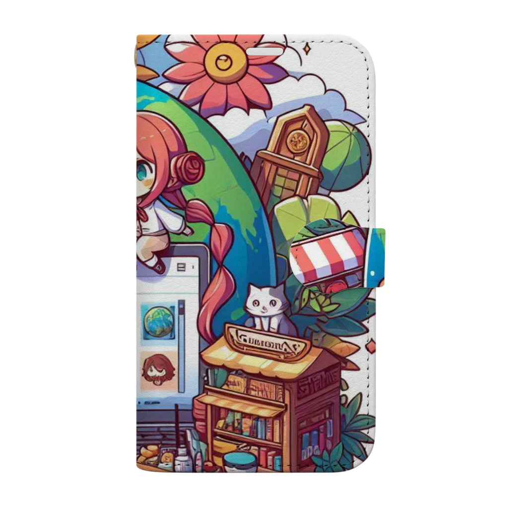 レイミーショップのレイミーといっしょにオリジナルキャラの世界へ Book-Style Smartphone Case