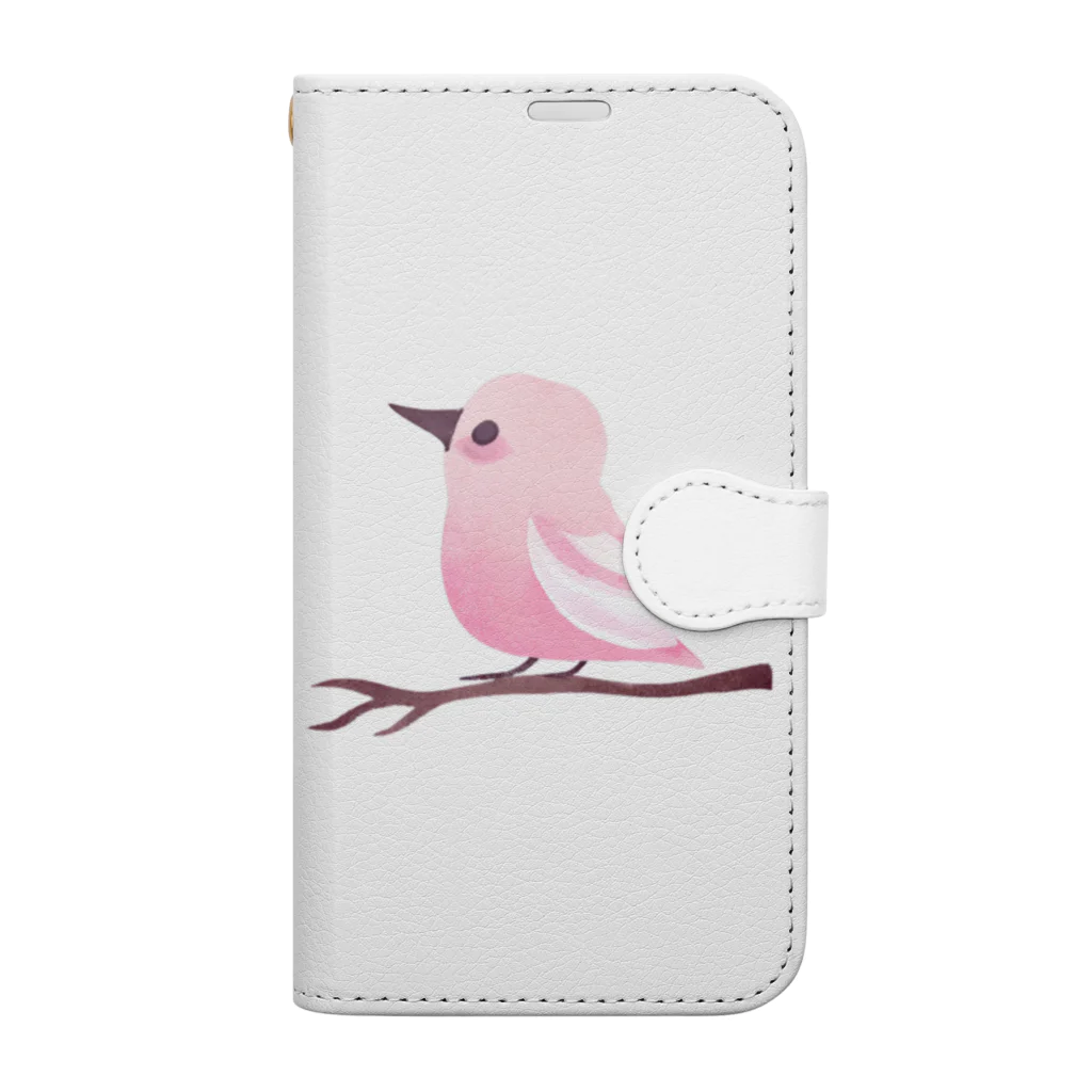 mikankanのピンクの小鳥ちゃん Book-Style Smartphone Case