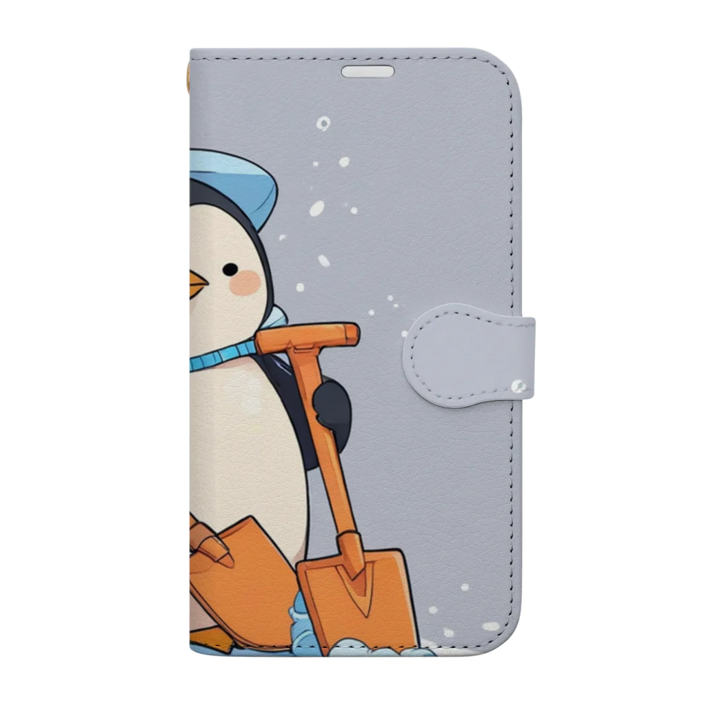 ganeshaのかわいいペンギンとおもちゃのシャベル Book-Style Smartphone Case