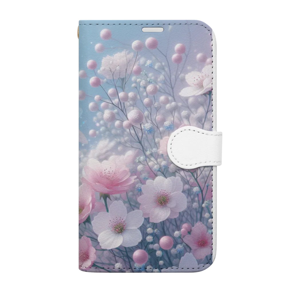 2024billionの花と宝石の妖精4月1 Book-Style Smartphone Case