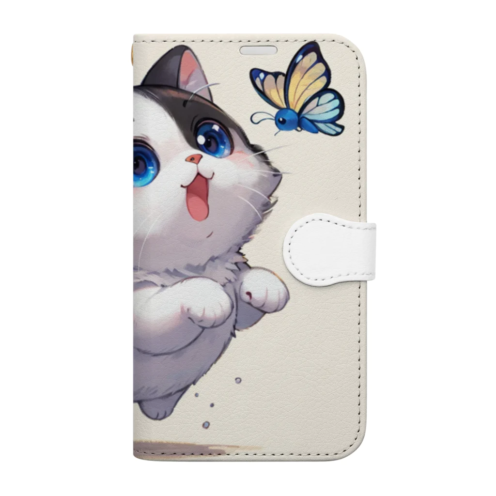 yos-1292583のねこニコばん Book-Style Smartphone Case