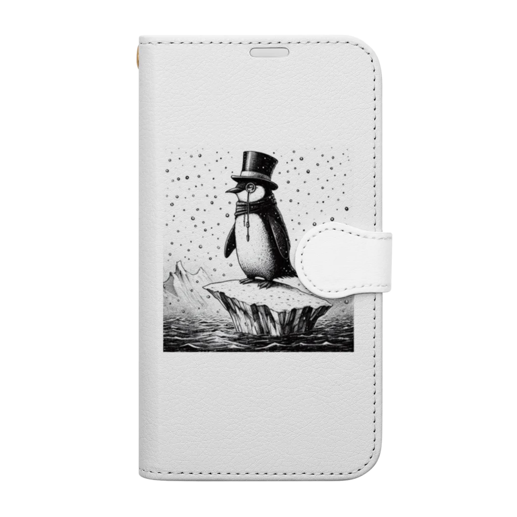 ペン太のペンギン男爵 Book-Style Smartphone Case