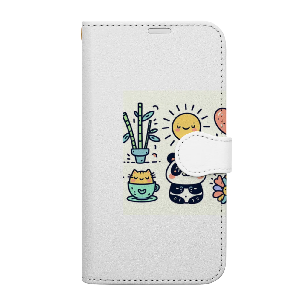 はむはむのかわいいデザイン　人気アイテム Book-Style Smartphone Case