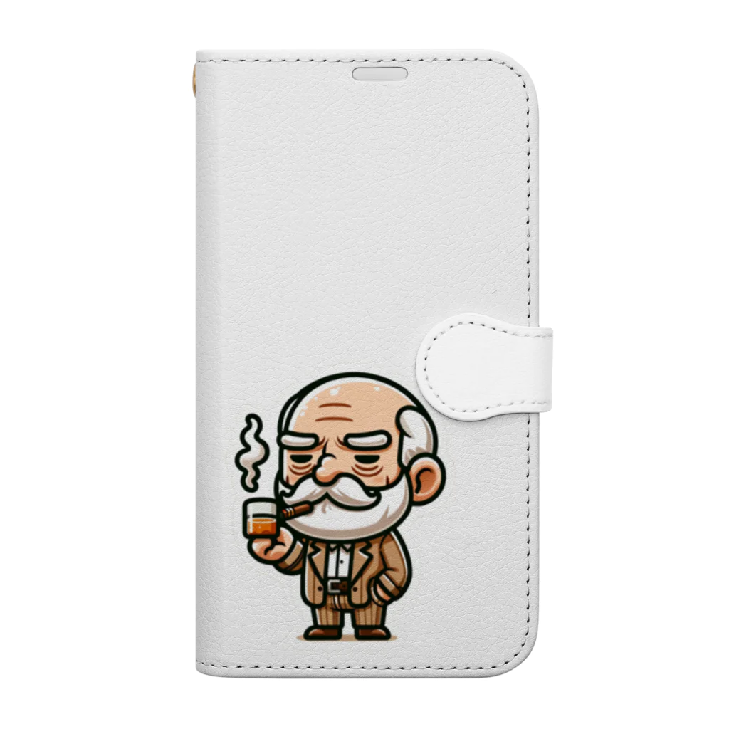 trypsin8080のアメリカンBBQのかわいいキャラクター　スモーキー・サム Book-Style Smartphone Case