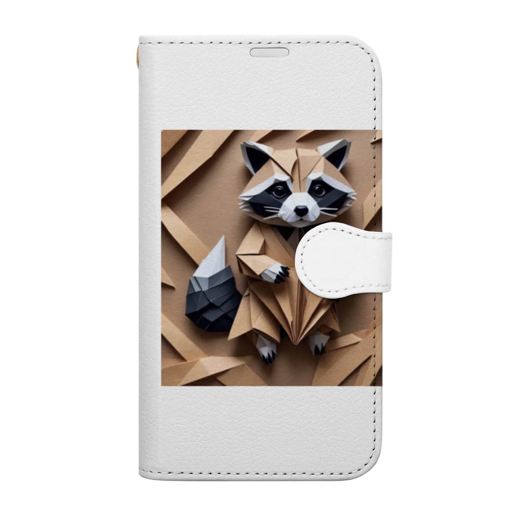 kdckensouの折り紙絵アライグマ Book-Style Smartphone Case