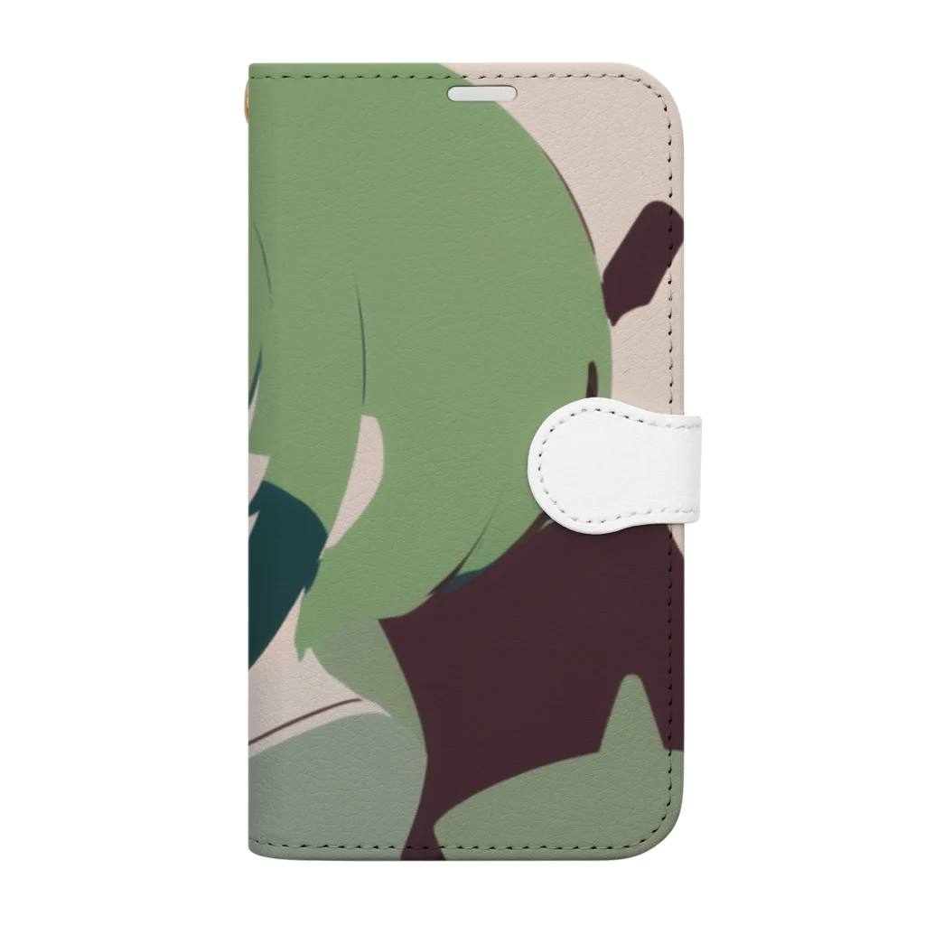 Riollaの緑の女の子 Book-Style Smartphone Case