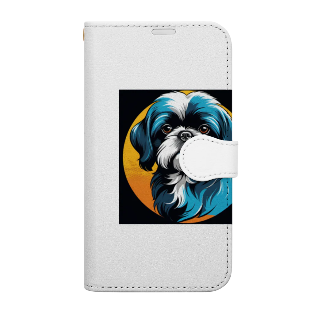 エッグのmysterious shih tzu dog Book-Style Smartphone Case