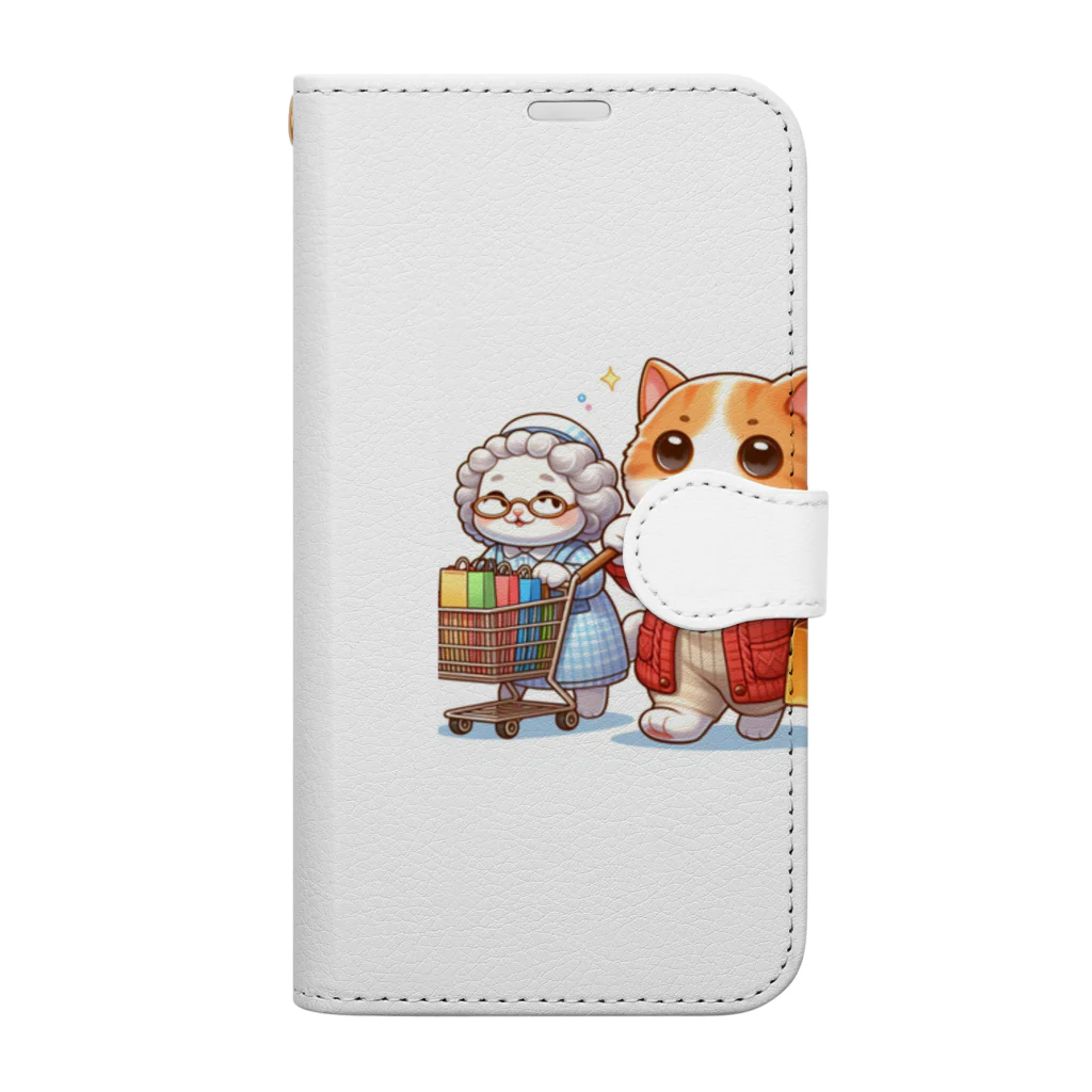 アミュペンのかわいい猫ちゃんと一緒にお買い物🐱💼  Book-Style Smartphone Case