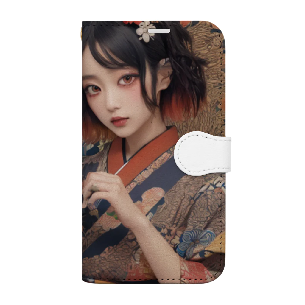 Omaniの浮世絵風美女 Book-Style Smartphone Case