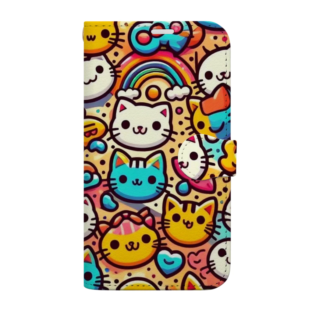 猫猫’ズのニャンとも猫まみれスマホケース【その3】 Book-Style Smartphone Case