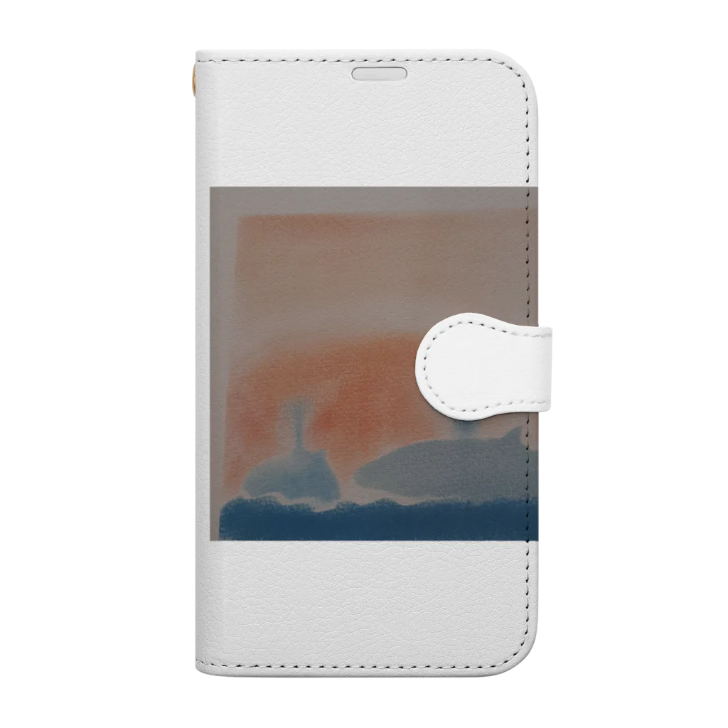 わくわく海の雑貨屋のやさしいクジラの親子 Book-Style Smartphone Case