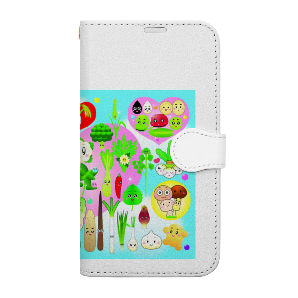 Noriko.lのお野菜オールスターズ Book-Style Smartphone Case