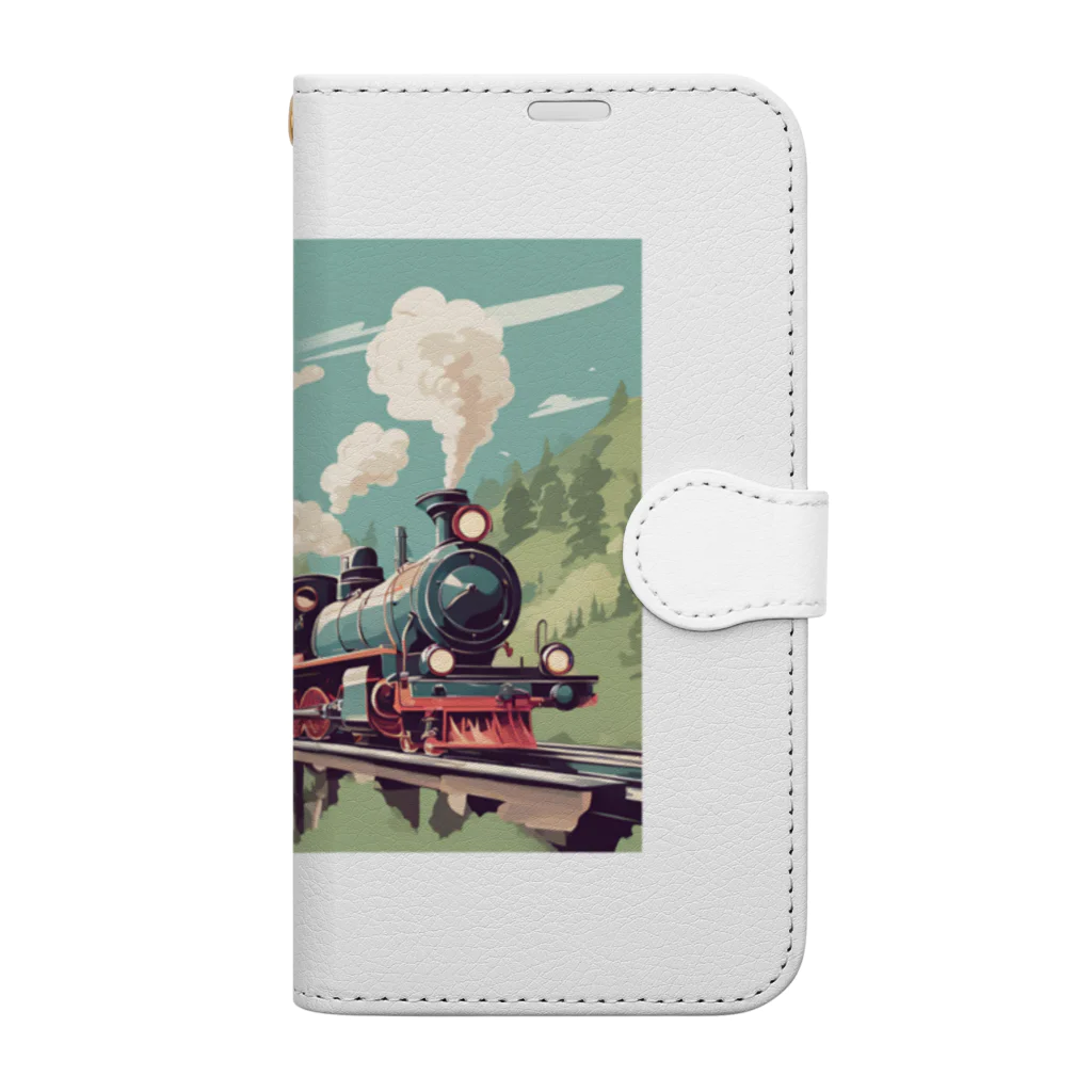 atoyuki_SHOPの可愛い機関車 Book-Style Smartphone Case