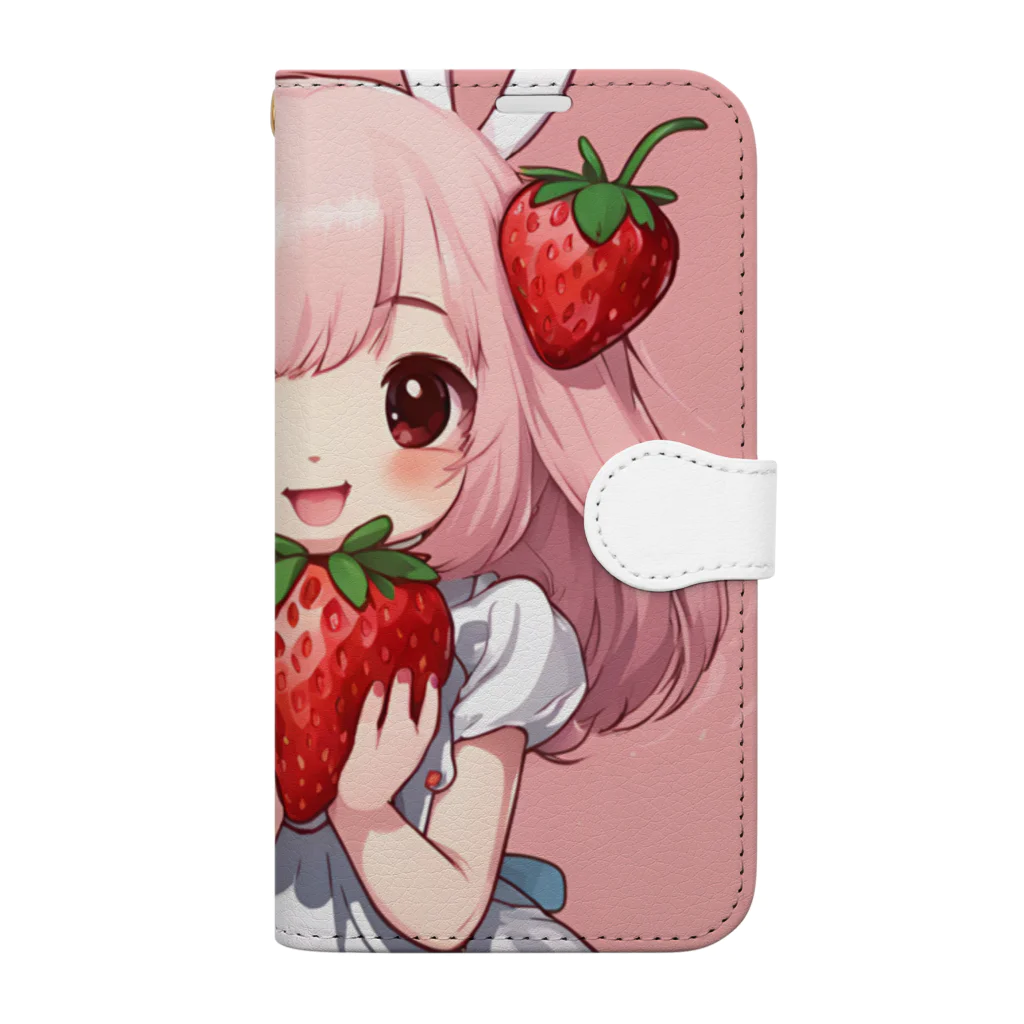 うさぎウサギのいちご大好き、うさみみチャコちゃん Book-Style Smartphone Case