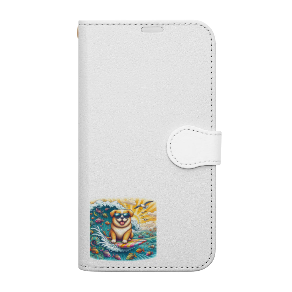 Mizのゆるハウスのサーフィンワンコ Book-Style Smartphone Case