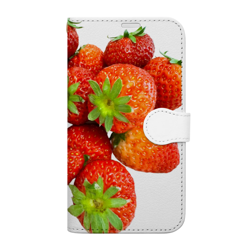 atelier_lapislazuliのいちごがいっぱい🍓 手帳型スマホケース