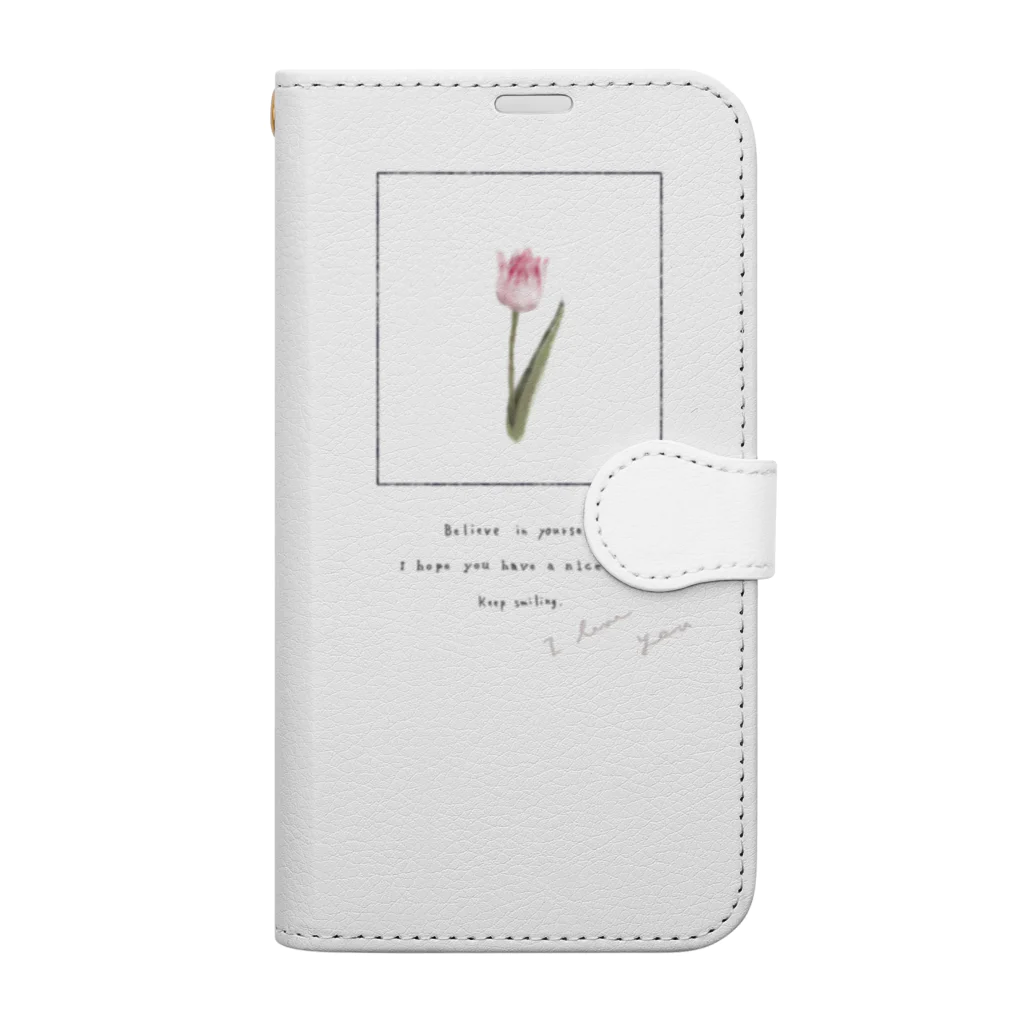 rilybiiの🍧 Strawberry Shaved Ice Tulip . Book-Style Smartphone Case