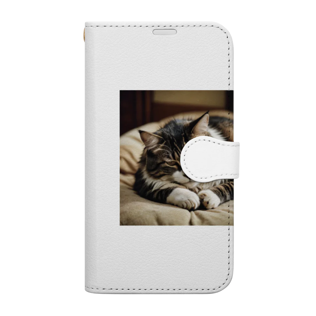 寝落ちラジオの寝落ちラジオ　猫 Book-Style Smartphone Case