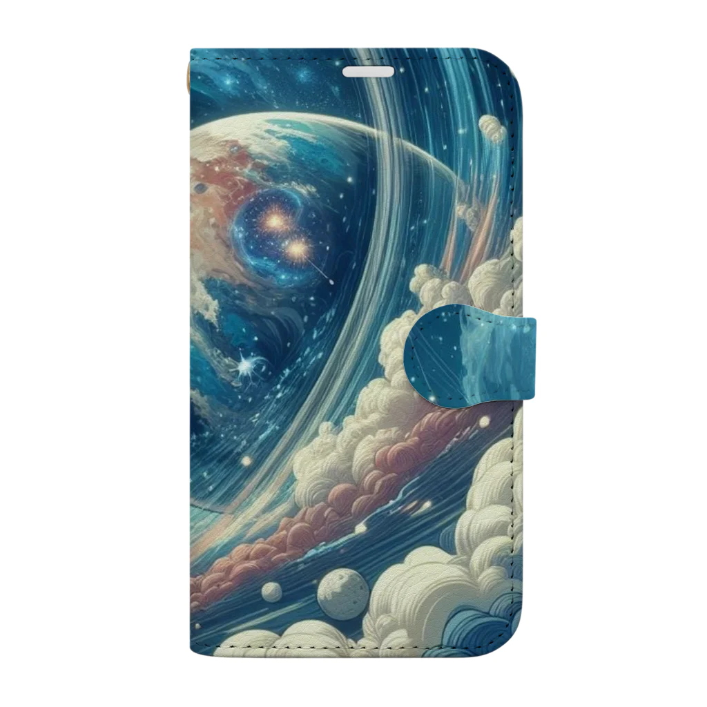 kinakomorinagaの壮大な宇宙空間 Book-Style Smartphone Case